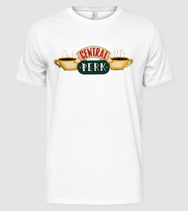 Central perk model alb pe tricou