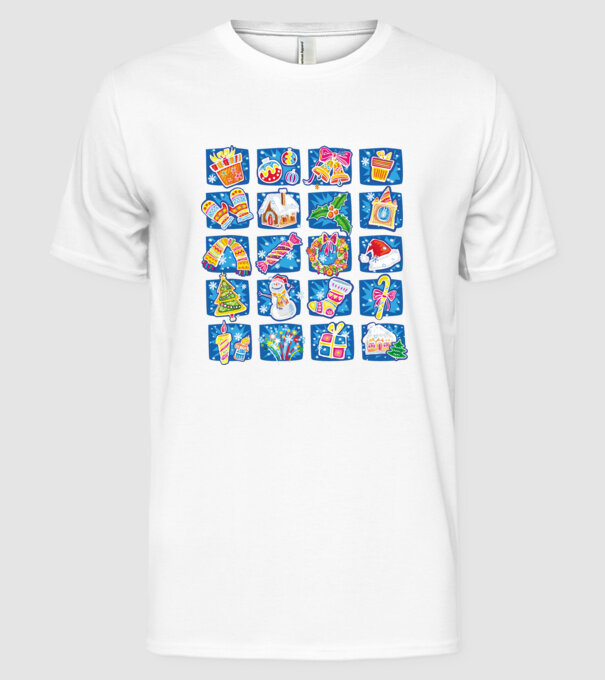 Christmas mix 2 model alb pe tricou