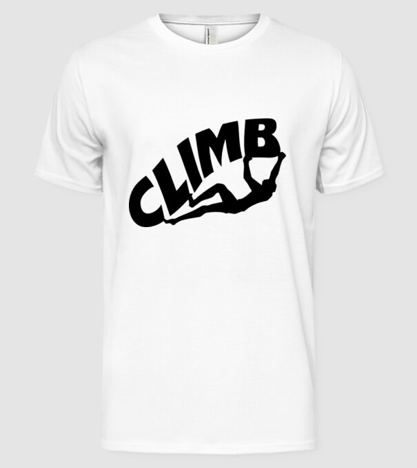 climb model alb pe tricou