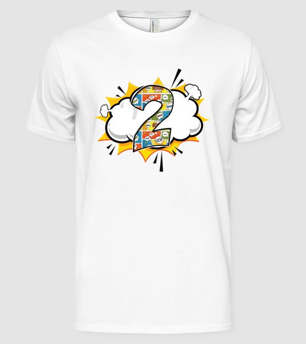 Birthday Comic Number 2 model alb pe tricou