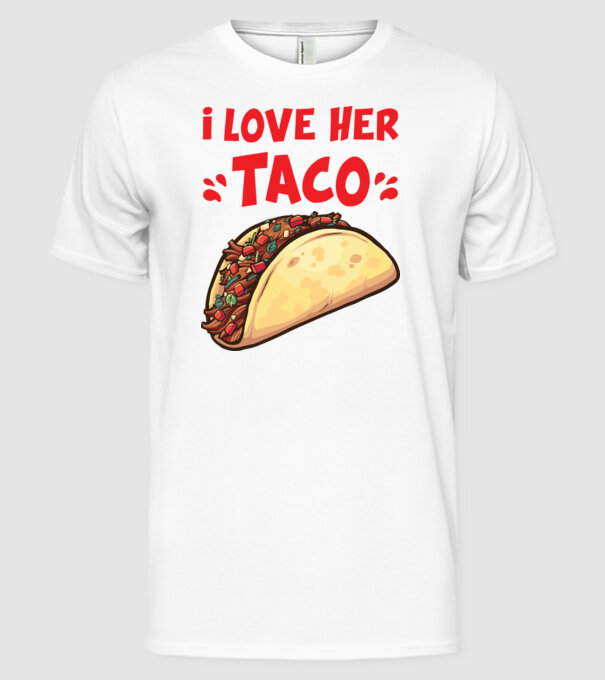 Couple TACO model alb pe tricou