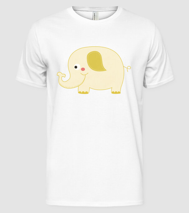 Cute elephant model alb pe tricou