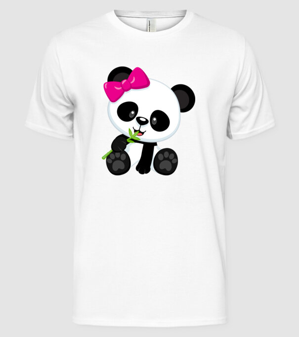 cute panda girl model alb pe tricou