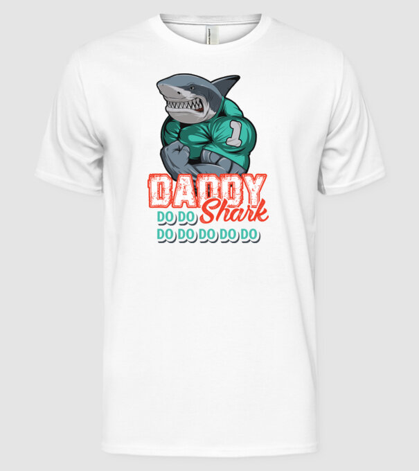 Daddy Shark do do do do model alb pe tricou