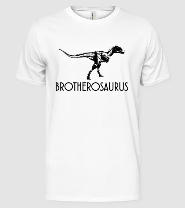 Familia de dinozauri Brotherosaurus model alb pe tricou