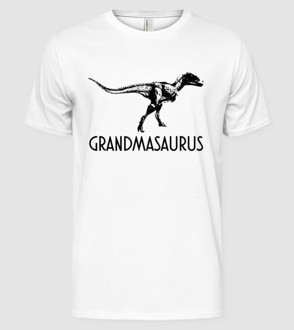 Familia de dinozauri Grandmasaurus model alb pe tricou