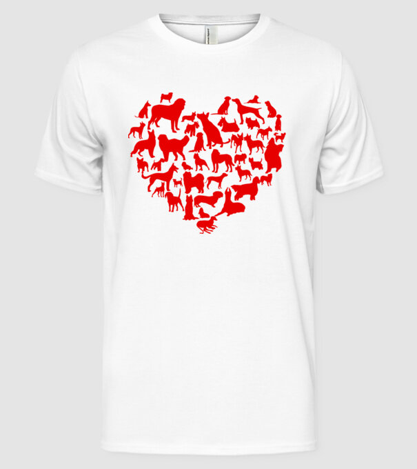Doggy heart model alb pe tricou