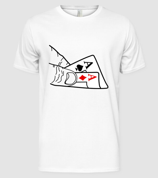 dublu as model alb pe tricou