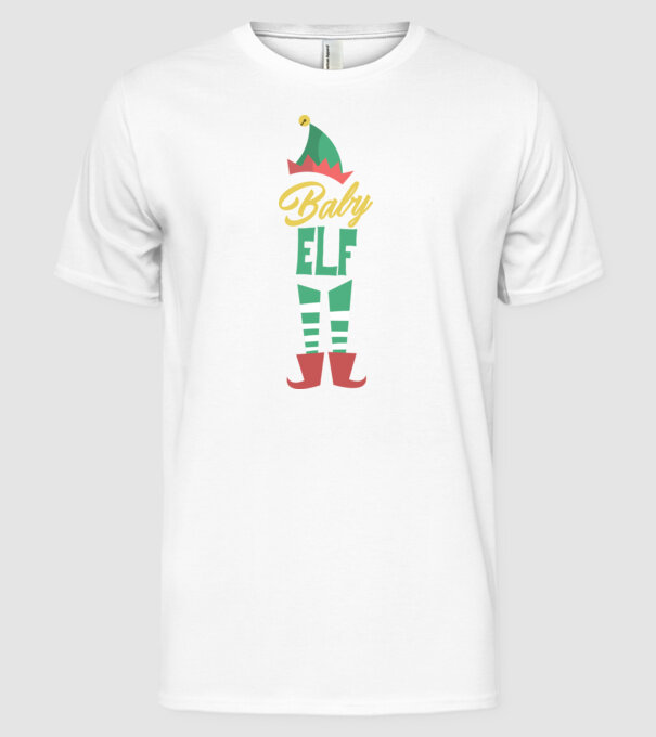 Elf family baby model alb pe tricou