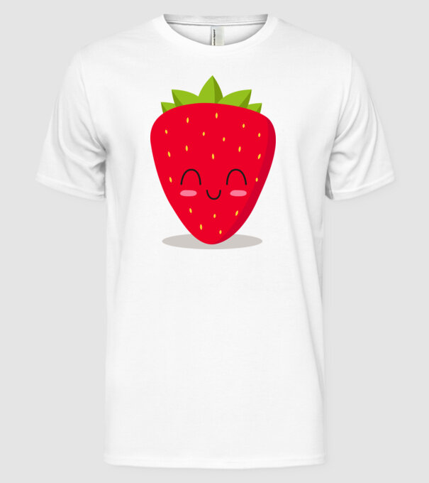 Căpșuni model alb pe tricou