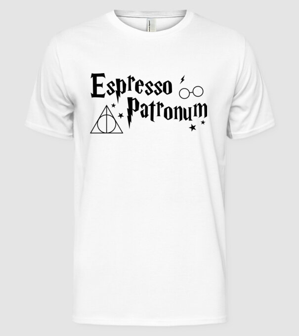 Espresso patronum model alb pe tricou