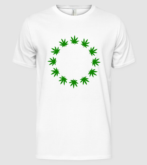 Euro marihuana model alb pe tricou