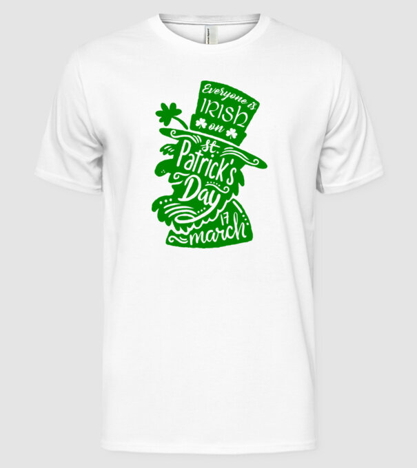 Everyone is irish leprechaun model alb pe tricou