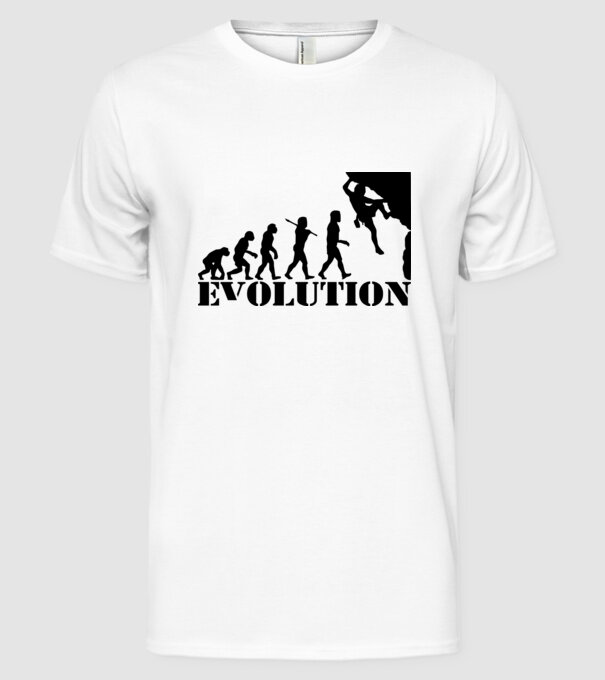 Evolution model alb pe tricou