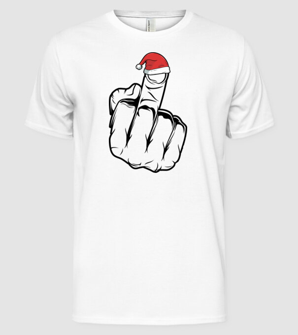 f u christmas model alb pe tricou