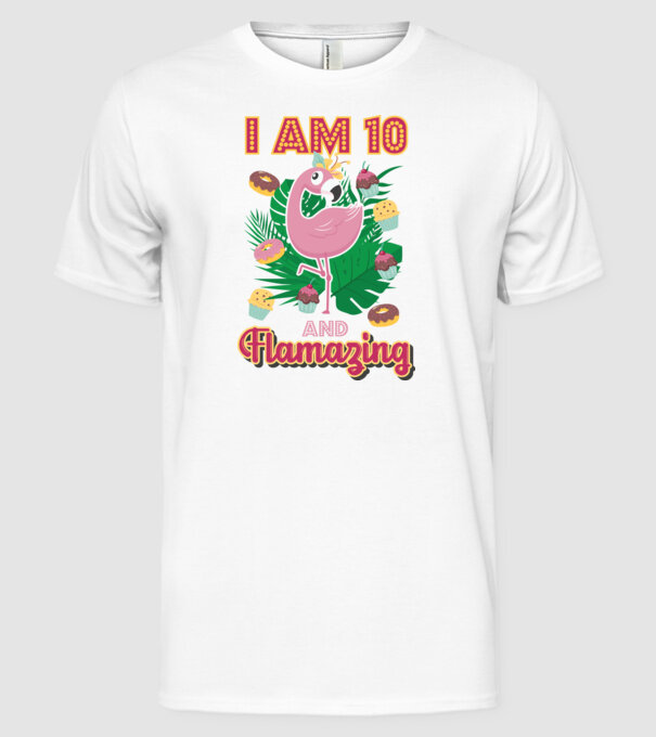 FLAMAZING Birthday 10 Years old model alb pe tricou