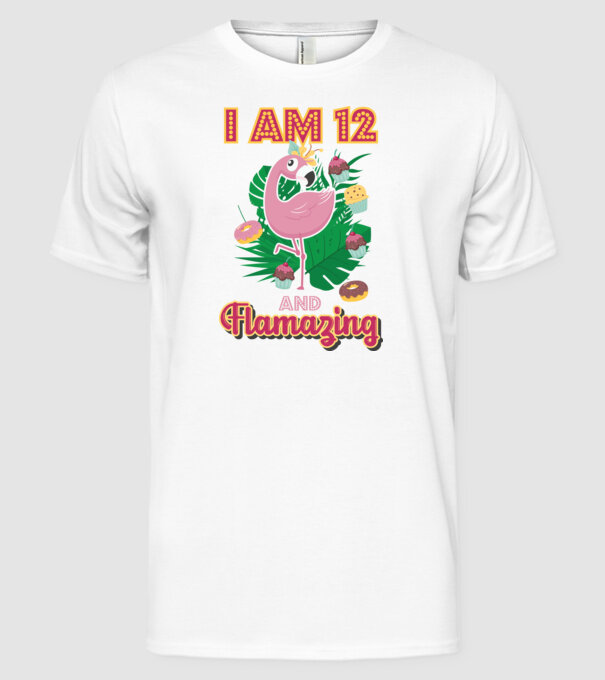FLAMAZING Birthday 12 Years old model alb pe tricou