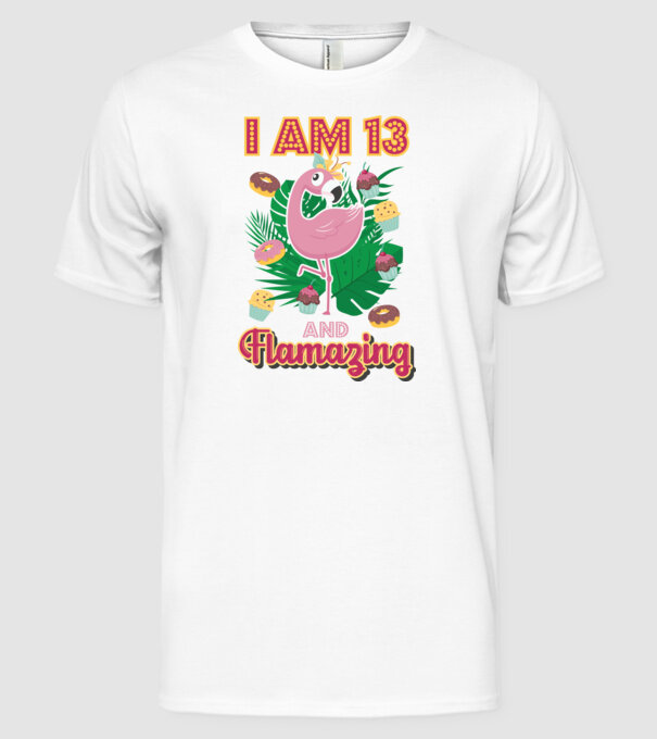 FLAMAZING Birthday 13 Years old model alb pe tricou