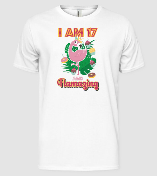 FLAMAZING Birthday 17 Years old model alb pe tricou