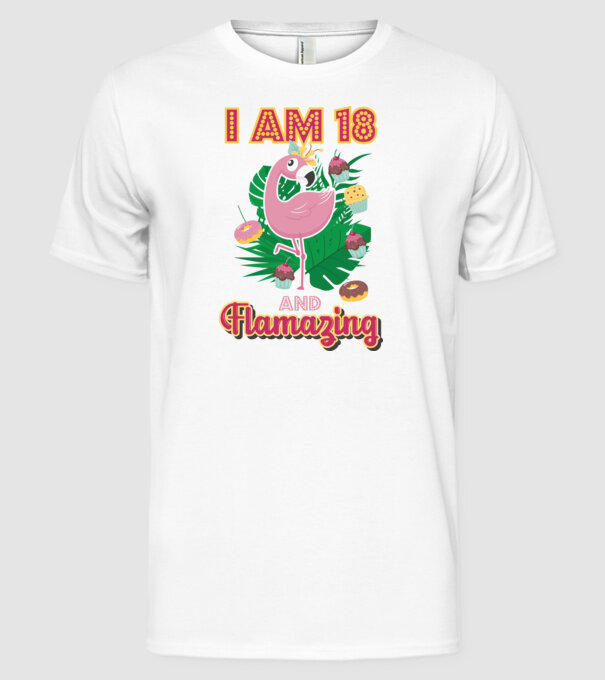 FLAMAZING Birthday 18 Years old model alb pe tricou