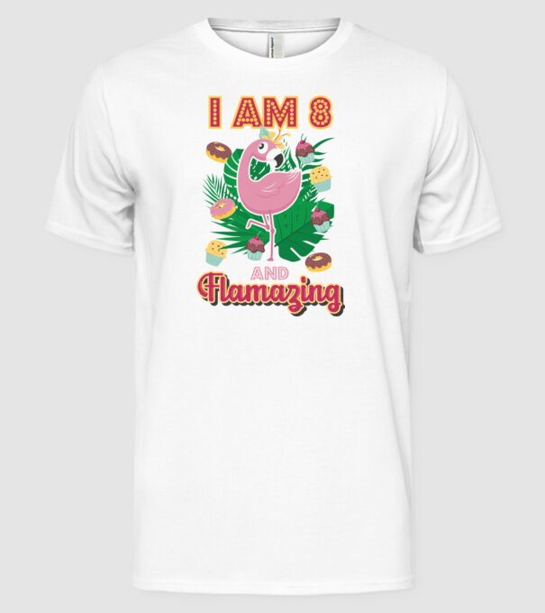 FLAMAZING Birthday 8 Years old model alb pe tricou