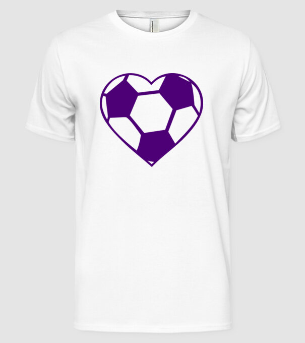 inimă fotbal model alb pe tricou