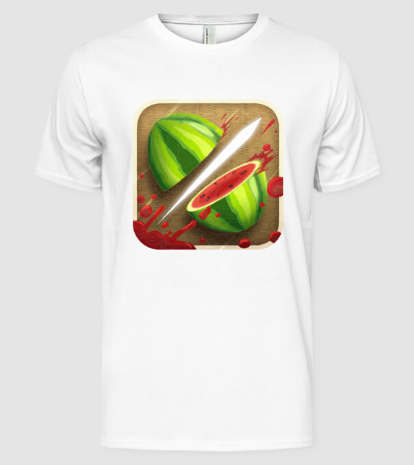 Fruit Ninja Icon model alb pe tricou
