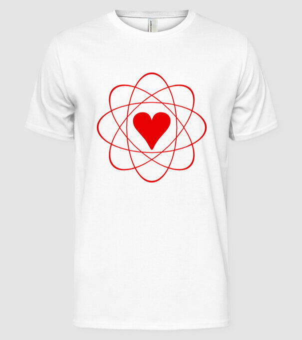 Inimă fuziune model alb pe tricou