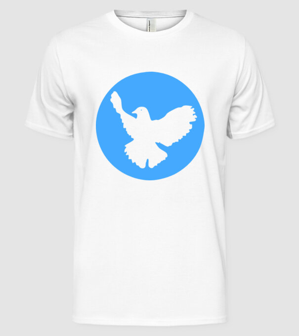 Porumbel model alb pe tricou