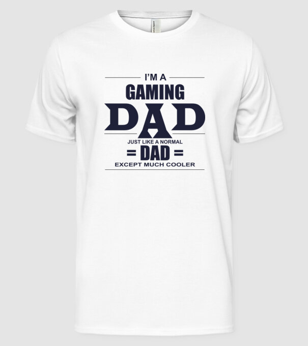 Gaming dad model alb pe tricou