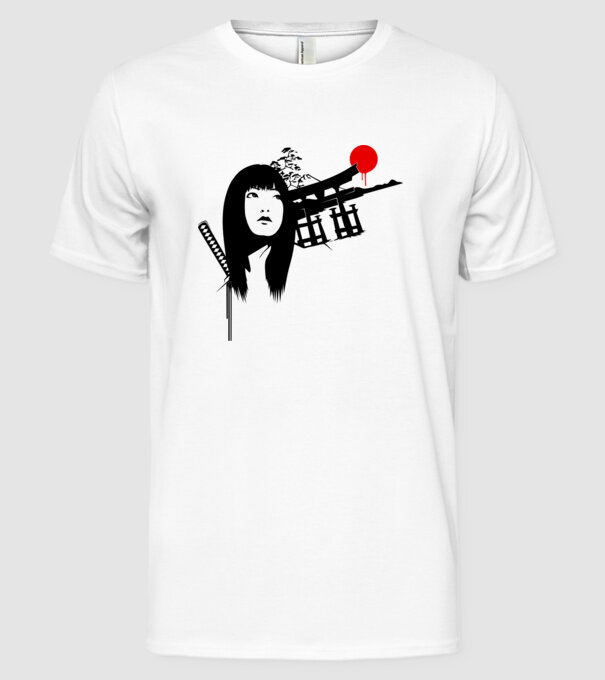 Gheișă model alb pe tricou