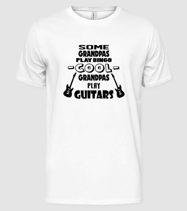 Bunic chitarist model alb pe tricou