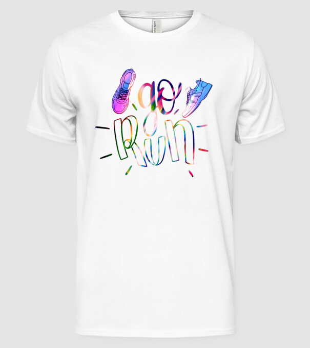 Go run holo model alb pe tricou