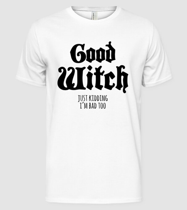 Good Witch tricou cuplu model alb pe tricou