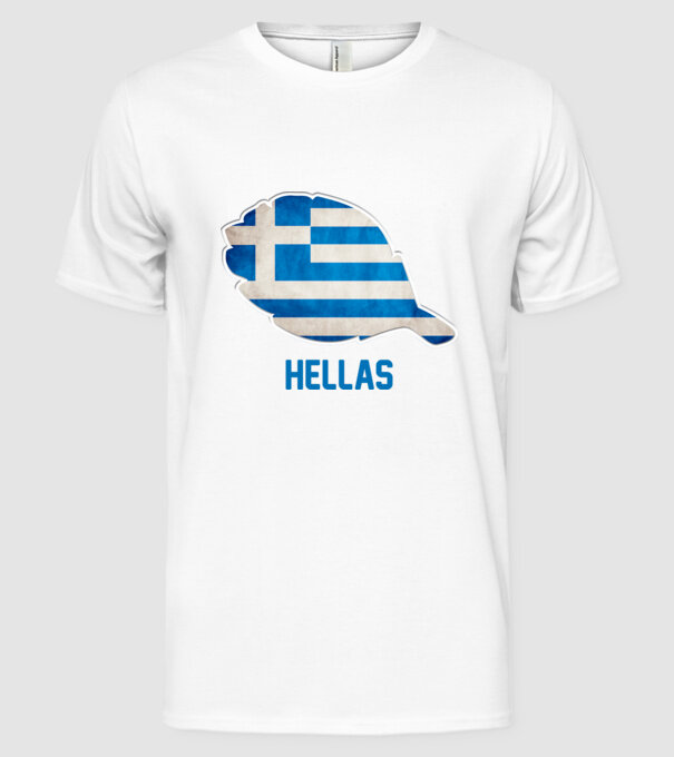 Steag grecesc model alb pe tricou