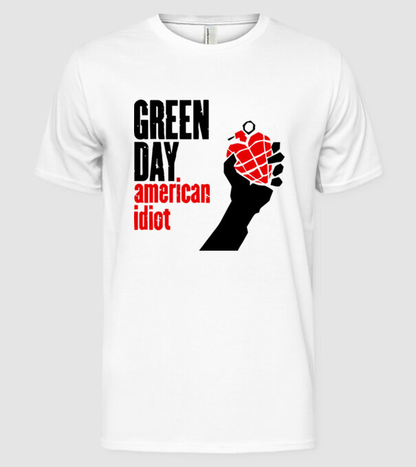 Greenday model alb pe tricou