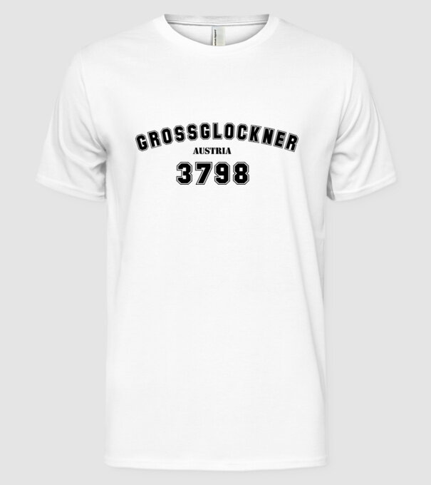 Grossglockner model alb pe tricou