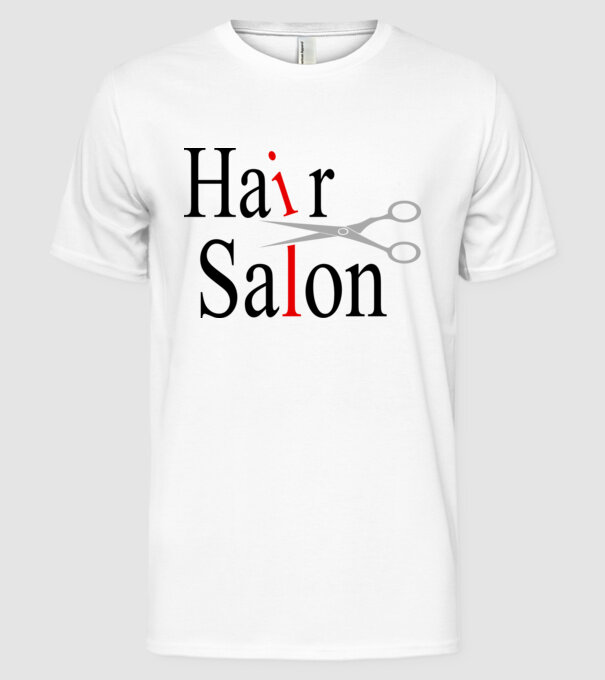 Hair Salon model alb pe tricou
