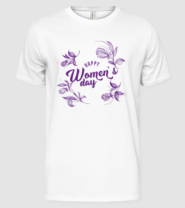 'Happy women''s day' model alb pe tricou