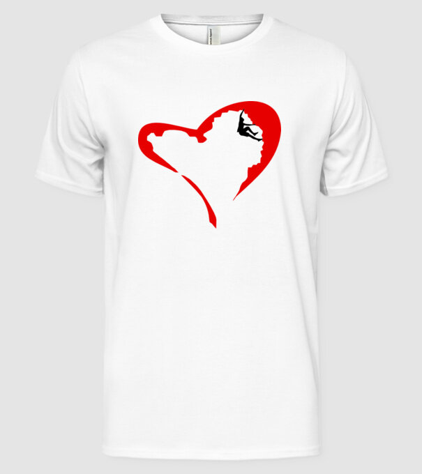 heartclimb model alb pe tricou