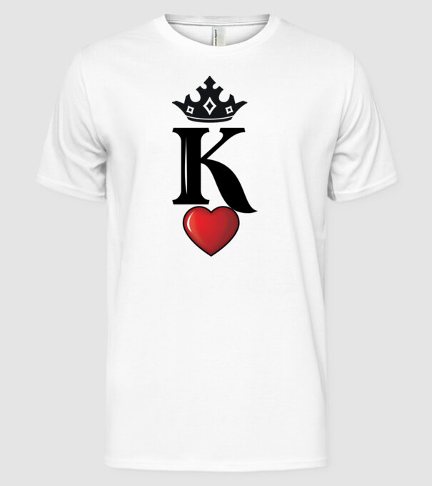 Cuplu HeartKing model alb pe tricou