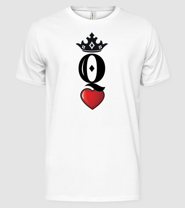 Cuplu HeartQueen model alb pe tricou