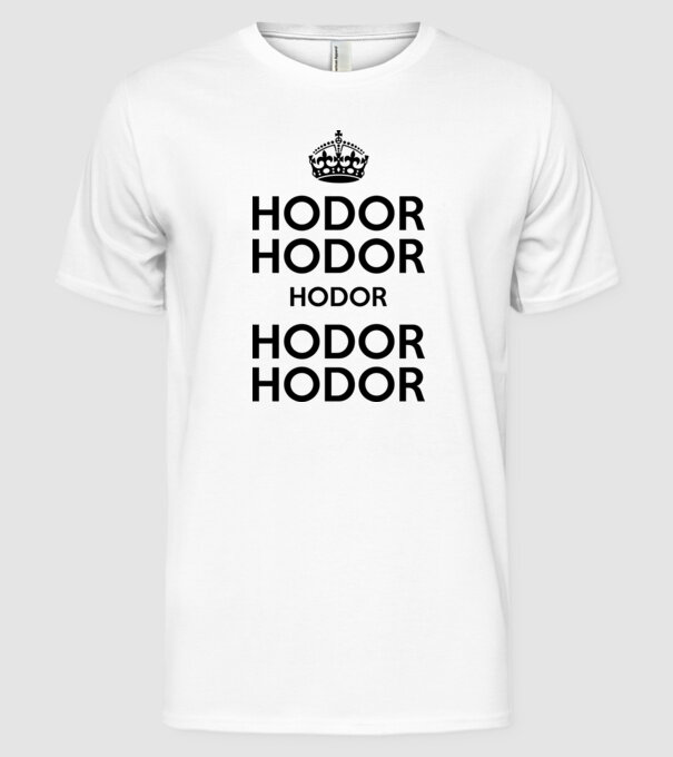 Hodor model alb pe tricou