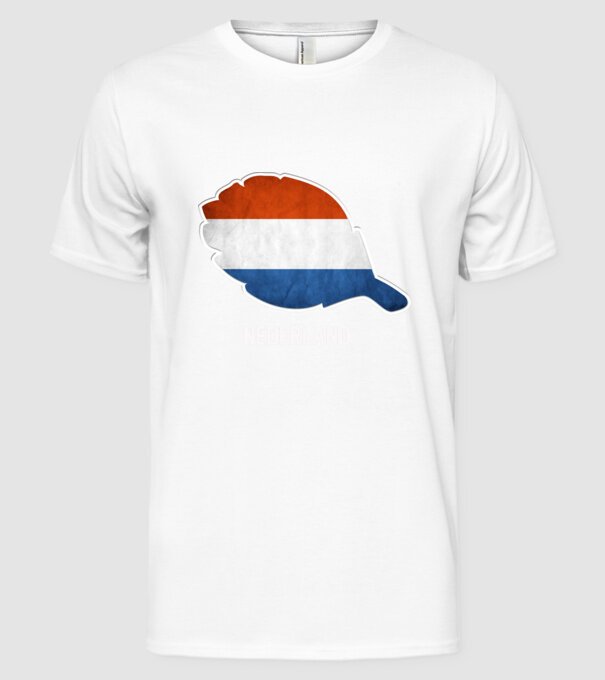 Steag olandez model alb pe tricou