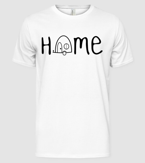 Home model alb pe tricou