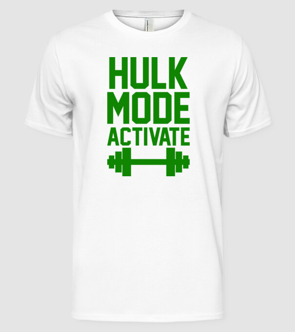 Hulk mode model alb pe tricou