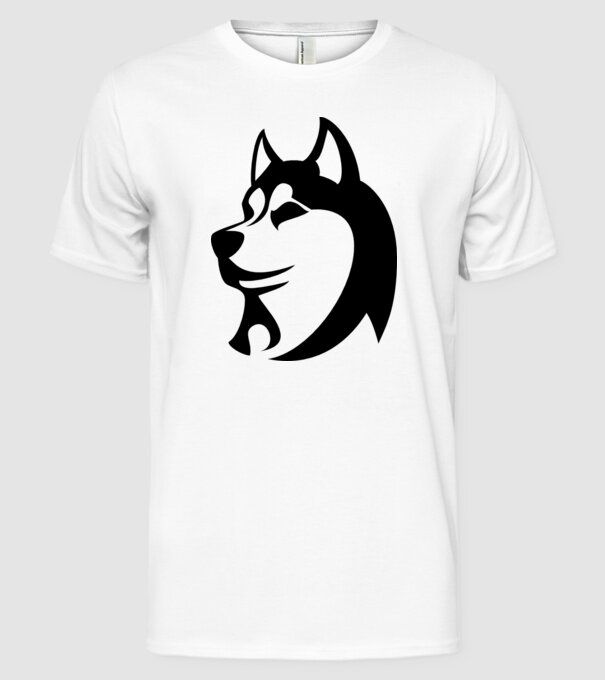 Husky model alb pe tricou