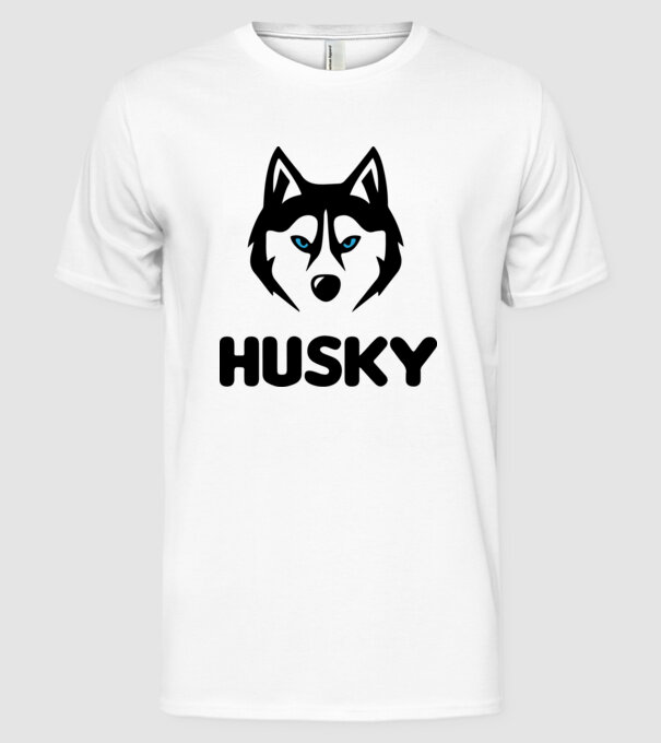 Husky băiat model alb pe tricou