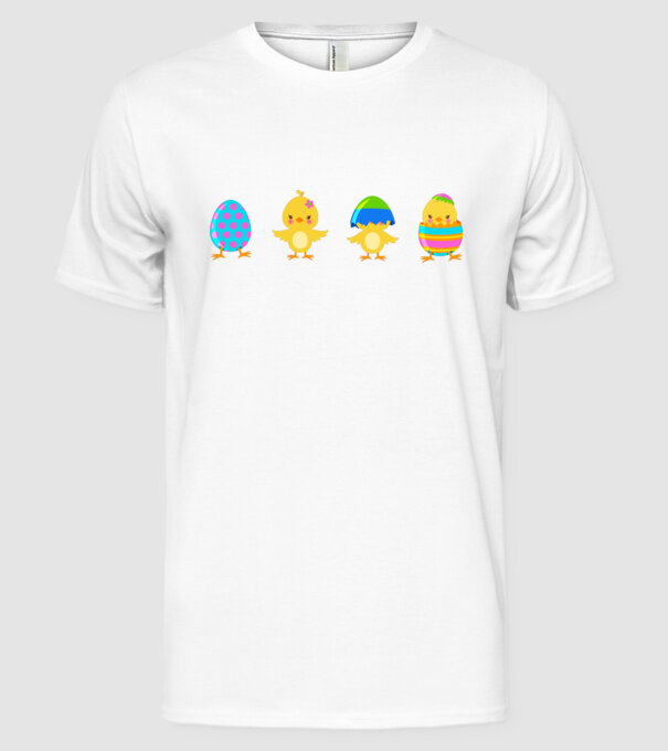 Paște numai pui model alb pe tricou