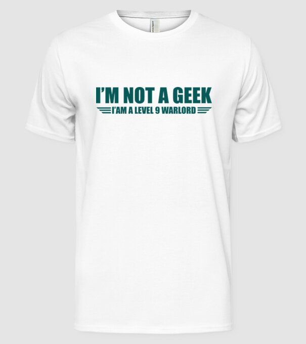 'I''m not a geek' model alb pe tricou